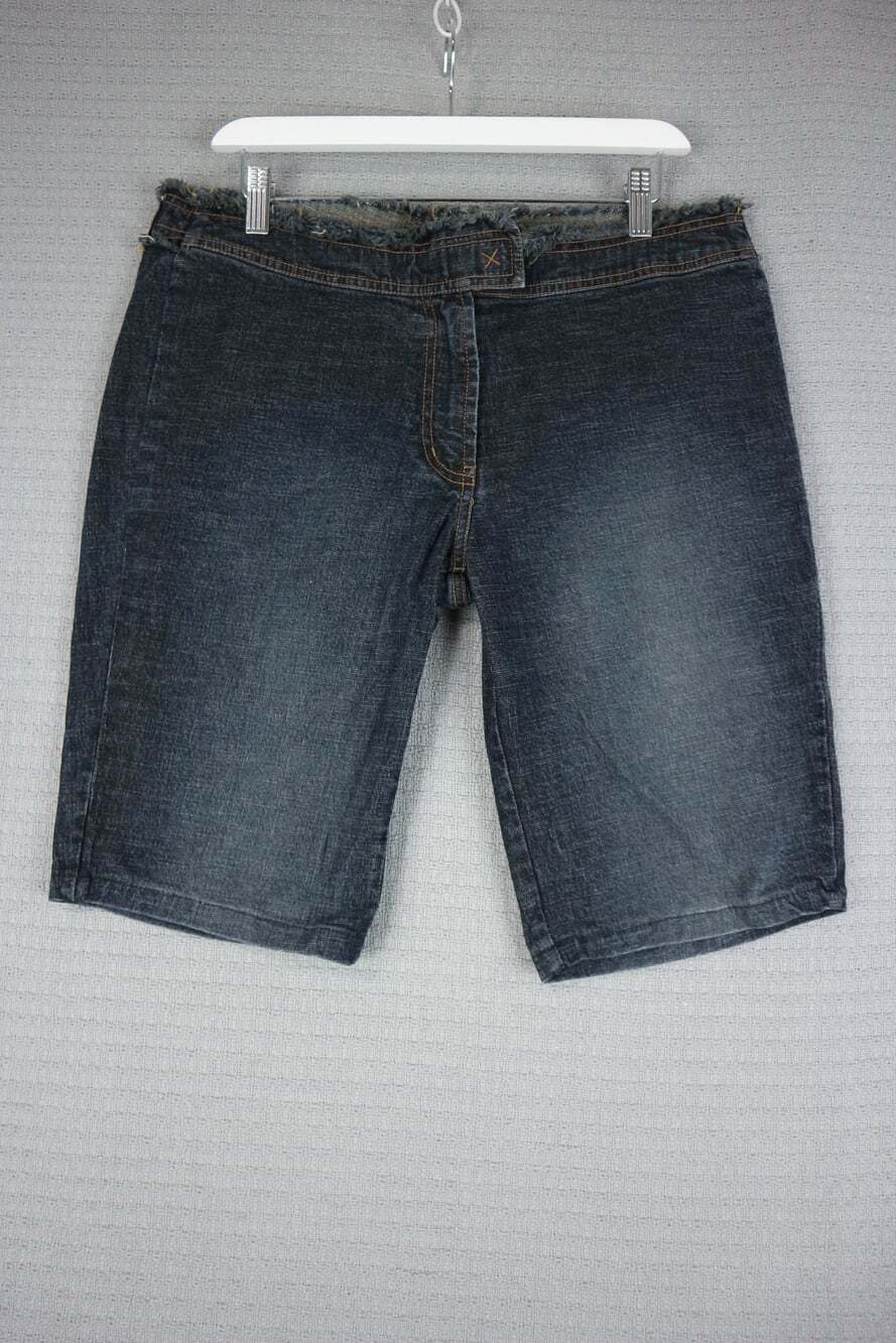 Parasuco Ergonomic Jeans Y2K Denim Shorts 34W Dark Wash Fade